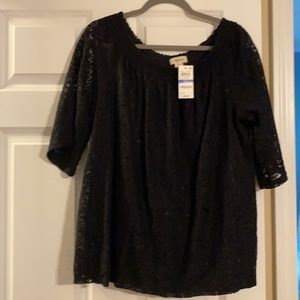 NWT! Black lace top